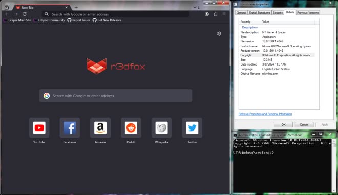 r3dfox home page showing Aero glass on Windows 10.